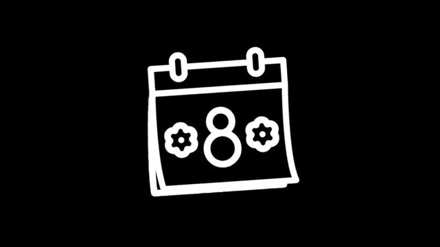 Calendar icon with number 8 and flower graphic for event planning