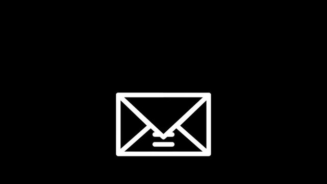 Abstract digital animation of an envelope with a mask icon appearing