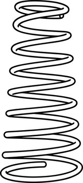 Metal coil spring line art icon isolated on white background mechanical compression hardware flexible steel wire vector illustration