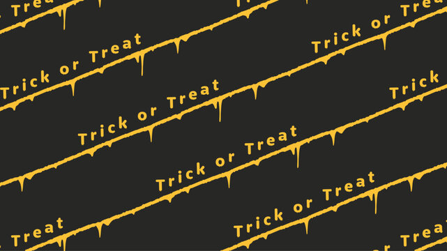 A vector pattern (background image) consisting of the words &ldquo;Trick or Treat&rdquo; written in yellow on a black background