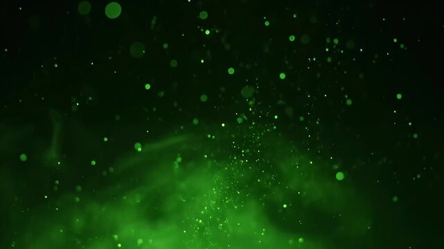 緑色のオーラのように揺らめく煙と光（魔法・ファンタジー・サイエンス・背景）