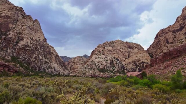 Panoramic mountain formations view at Spring Mountain Ranch State Park