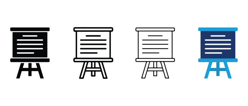 flip chart easels with blank whiteboards isolated on transparent background for presentations and meetings