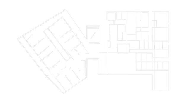 Vector illustration of detailed architectural floor plan with various rooms and spaces