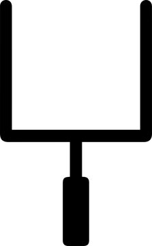 Football field goal post silhouette icon for American style sports stadium games.