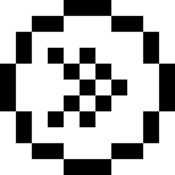 Pixel right arrow vector icon isolated