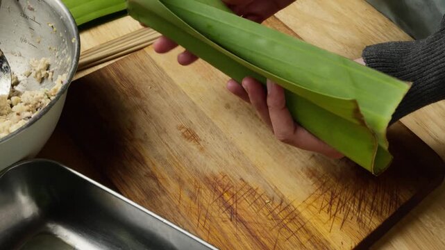 Indonesian Spiced Tofu Wrapped in Banana Leaves and Steamed