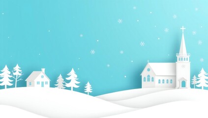 Fototapeta premium Serene winter village