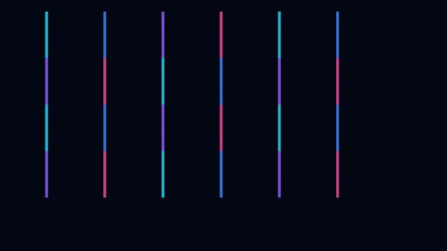 Abstract Pixel Light Bars Morphing Digital Grid