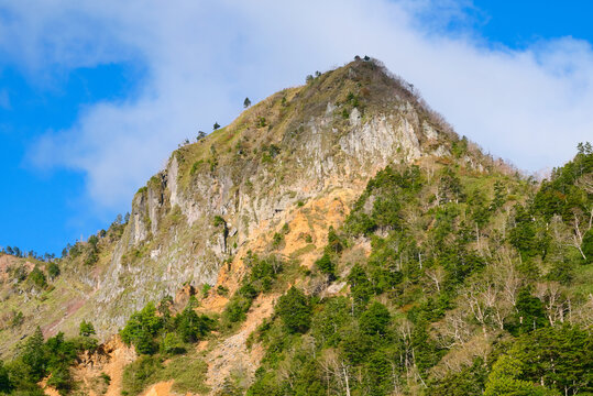 栃木県の奥日光、金精峠登山道から望む金精山