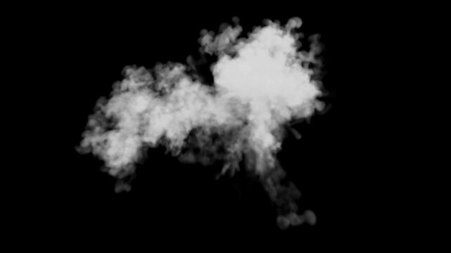 Magic smoke explosion vfx animation with alpha channel 4K resolution fire puff jet blast chroma key black background shockwave effect dust stream comic flash 
