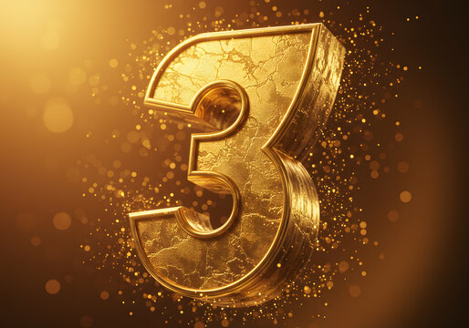 Gold number three graphic design