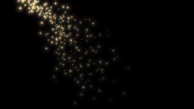 Shimmering golden sparkles and twinkling stars with bright light rays, glittering star burst and shining sparkles, Cosmic Galaxy Glow, astronomy universe effect and elegant luxury visual