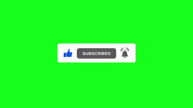 Animated YouTube Subscribe Button with Alpha Channel and Notification Bell 4K