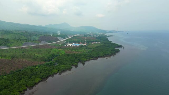 PT Fuyuan Biologi Technology Facility Near Tampora Beach Besuki Java Indonesia Drone Shot 4K 60FPS