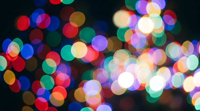 Colorful bokeh lights background, vibrant out of focus holiday illumination, festive abstract party backdrop
