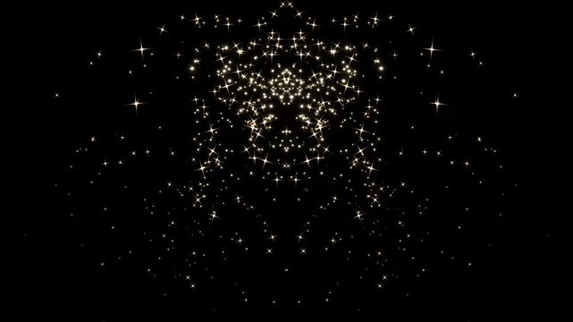 4k magic glitter sparkling star line trail, fairy tail glitter particles sparkling animation on black screen, twinkling golden cartoon stars, fairy dust wand motion, 2D flat sparkle effect overlay