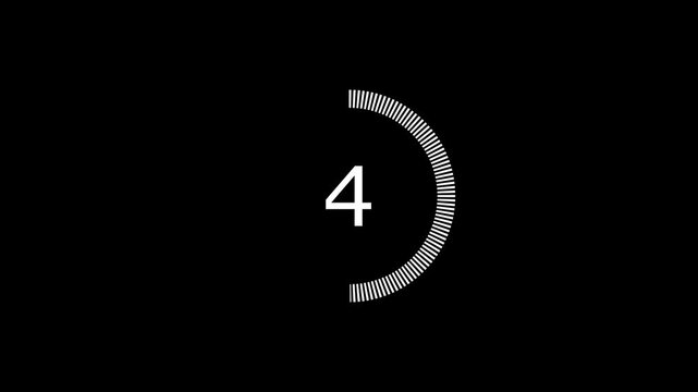 A 10-second countdown timer on a black background stock video Countdown, Number 10, White Color, Clock, Counting