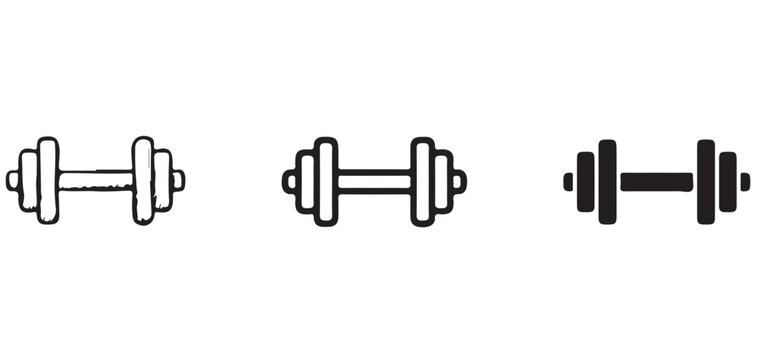 Dumbbell line icon gym weight fitness exercise symbol vector illustrator eps10