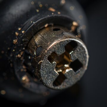 Closeup image unbranded power plug inserted in industrial socket