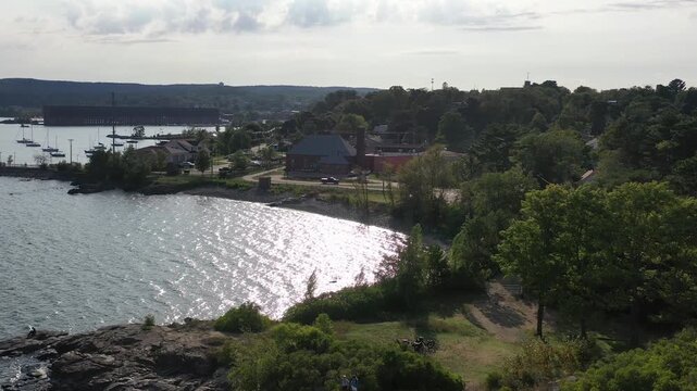 Aerial View of upper peninsula michigan