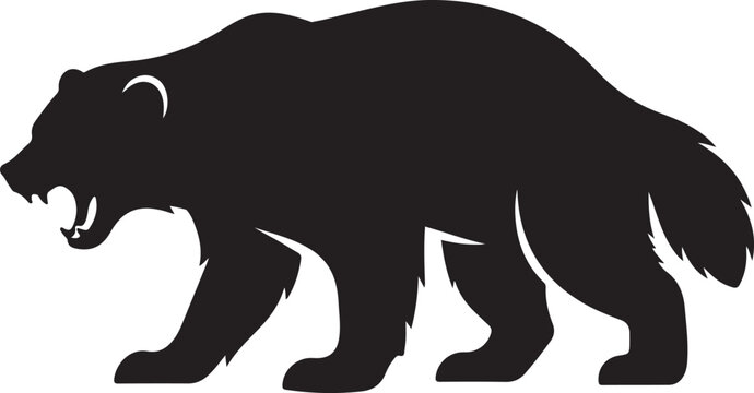 Wolverine growling wild predator animal silhouette graphic icon