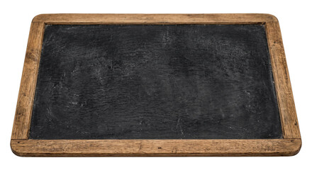 Vintage wooden framed blackboard with a worn textured surface for writing © Sapphire