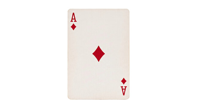 Ace of Diamonds playing card isolated on a white background