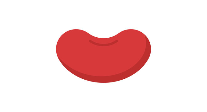 Red kidney bean illustration with a flat design and white background