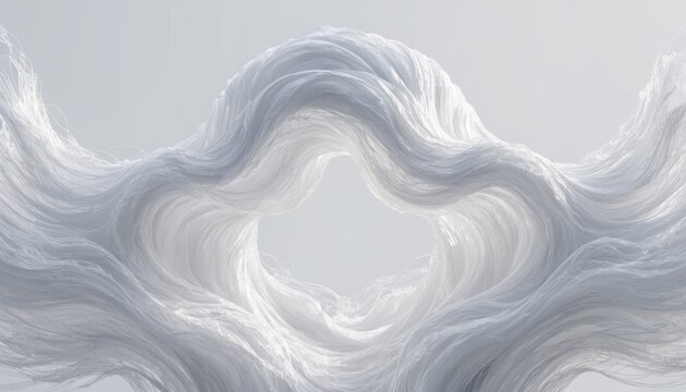 Abstract Fluid Motion of Pure White v2-6x Isolated on Transparent Background