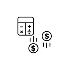 Fototapeta premium Calculator and Dollar Coins Financial Icon