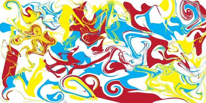 Colorful abstract dragon and phoenix illustration isolated on white background