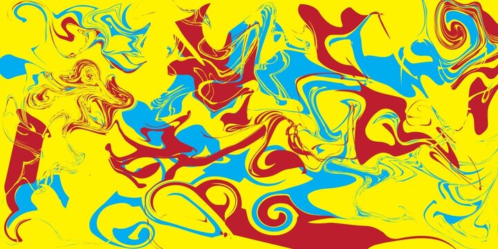 Abstract dragon swirls on golden background isolated on white background