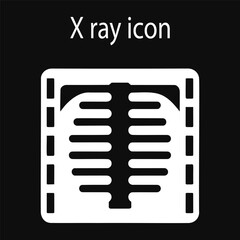 Fototapeta premium Chest rib cage X-ray film scan icon vector illustration on dark background