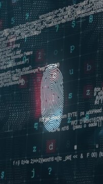 DNA fingerprint rotating on coding background