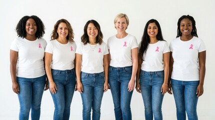 Obraz premium Supporting breast cancer awareness month empowering women through early detection research funding and community support for a healthier future for all