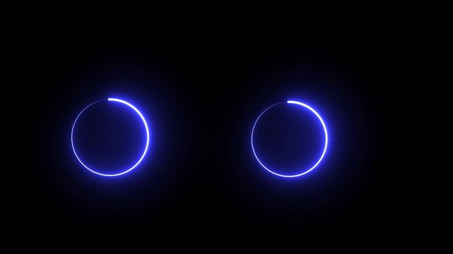 Fire neon light rectangle frame loop animated background. Burning neon lights frame round animation seamless loop, Fire line background live concert wall neon gradient web element