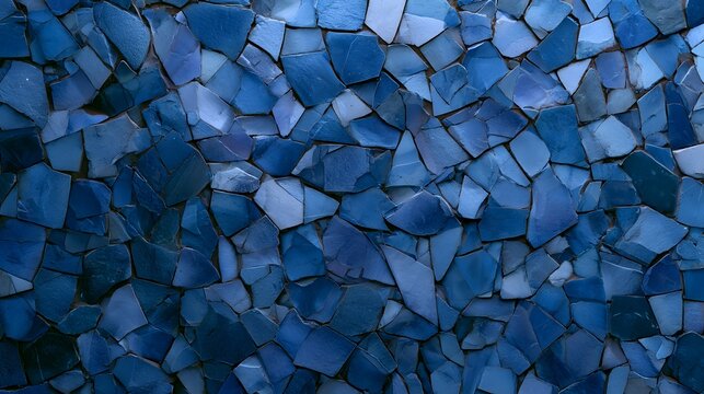 Serene blue mosaic pattern evokes calm energy a textured minimalist design concept