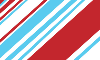 Fototapeta premium Abstract diagonal stripe background with bold red, white, and light blue bands, creating a clean modern pattern ideal for banners, branding, presentations, and graphic design.