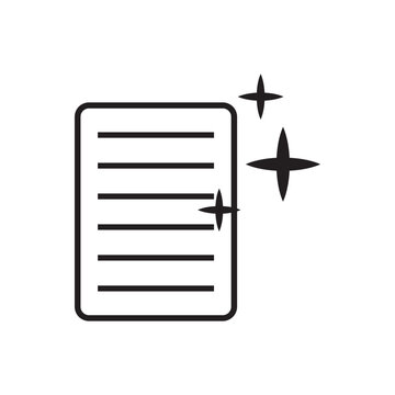 PrintDocument with Sparkle Stars Line Icon for AI Content Generation Vector