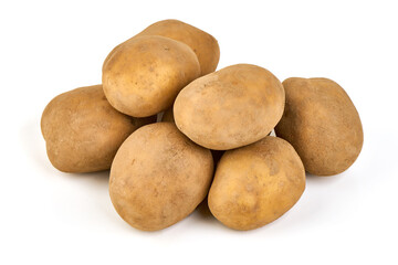 Obraz premium Pile of Fresh Organic Potatoes Isolated on White Background