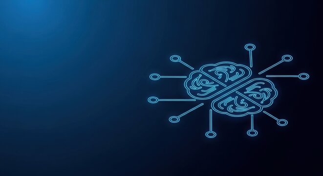 Digital Brain Network Connections Representing Artificial Intelligence and Futuristic Technology
