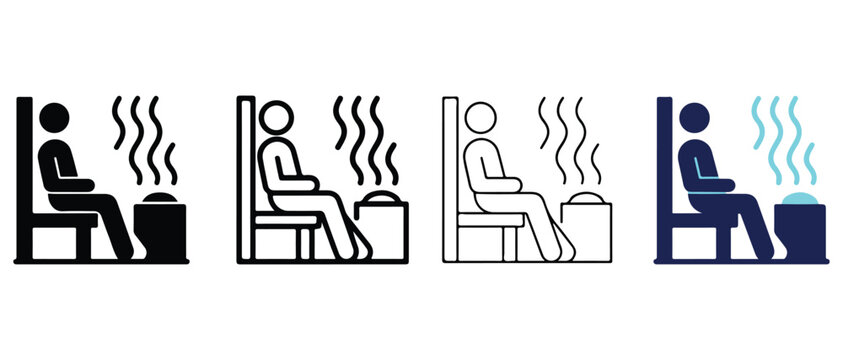 squat toilets with steam or heat effects isolated on transparent background