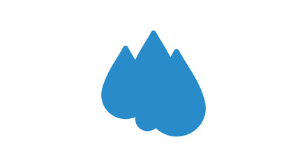 Obraz premium Blue water droplets form a simple flat illustration against a white background