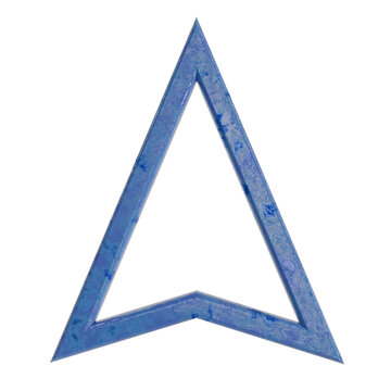 Blue 3D cursor arrow icon, liquid water texture navigation symbol, digital pointer design element
