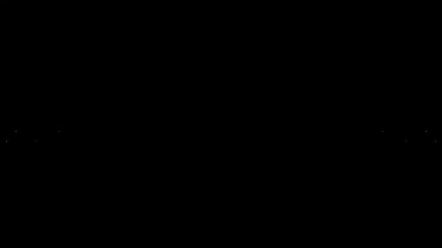 White glitter sparkles trail animation on black screen background 4k video. Glittering stars line glowing sparkle trail animation, shimmering white starlight trails, , pixie dust path doodle animation
