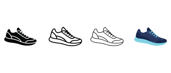 Obraz premium running shoes with different color schemes isolated on transparent background for graphic design use