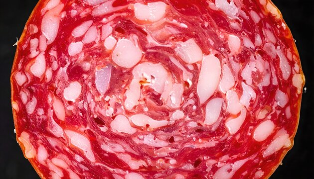 Closeup Sliced Marbled Meat with Intricate Texture