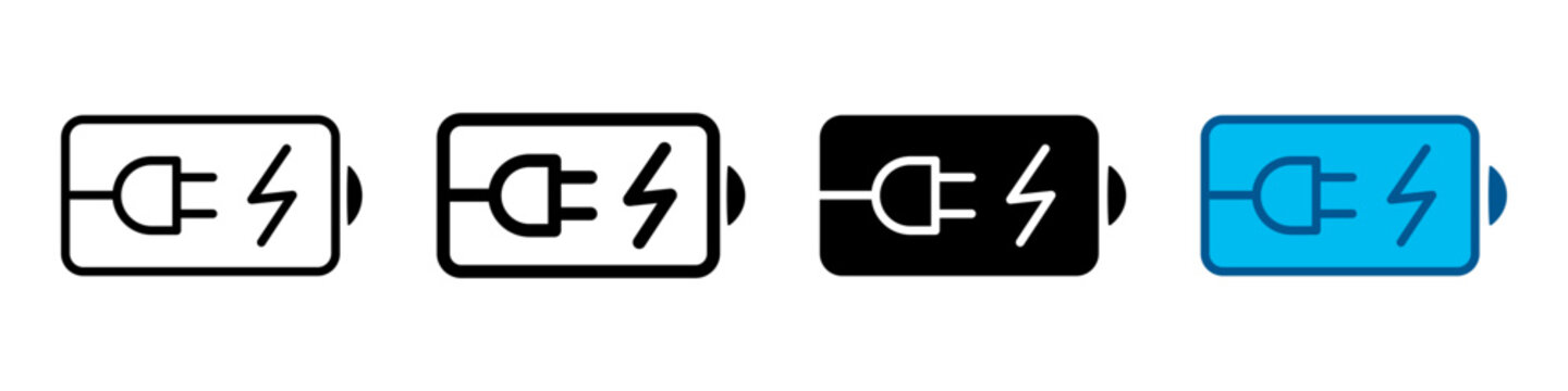Battery charge icon. Rechargeable battery symbol for app, UI and UX. Transparent vector and PNG