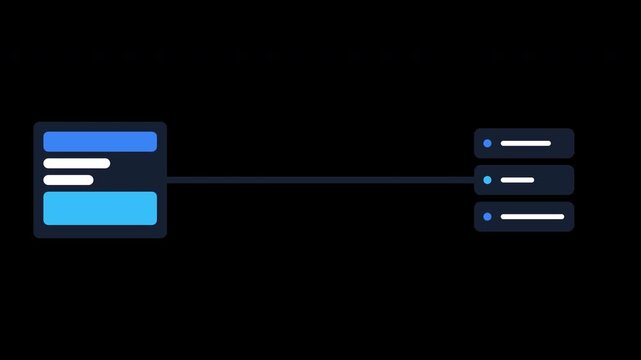 Animated API Request Illustration with Application Sending Data to Server